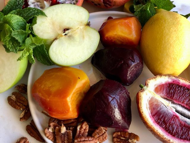 roasted minted beet salad with honey citrus dressing