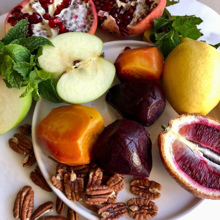 roasted minted beet salad with honey citrus dressing