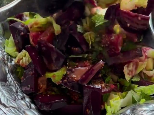 roasted minted beet salad with honey citrus dressing