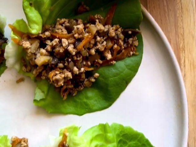 Asian chicken lettuce wrap