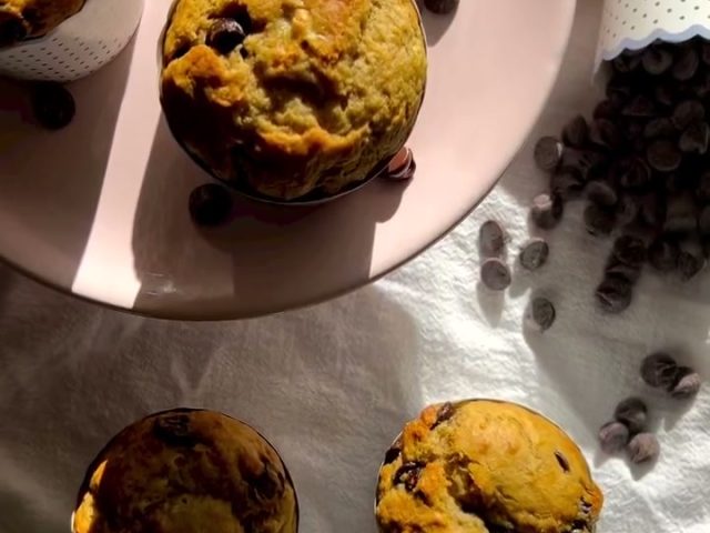 Banana chocolate chip muffins