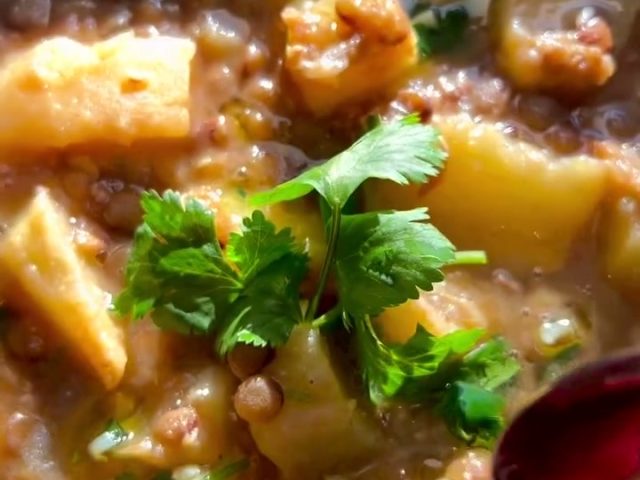 Lentil pumpkin stew