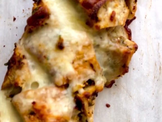 Pull apart cheesy baguette