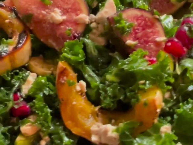 Kale Salad with Delicata Squash and Figs