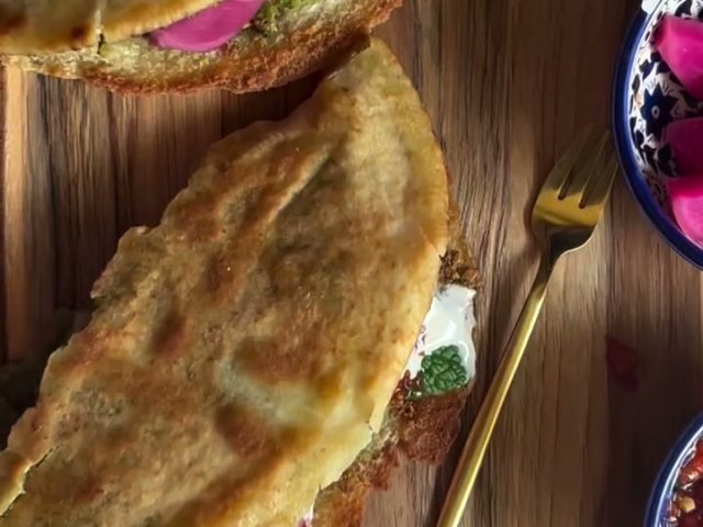 The viral smashed falafel sandwich