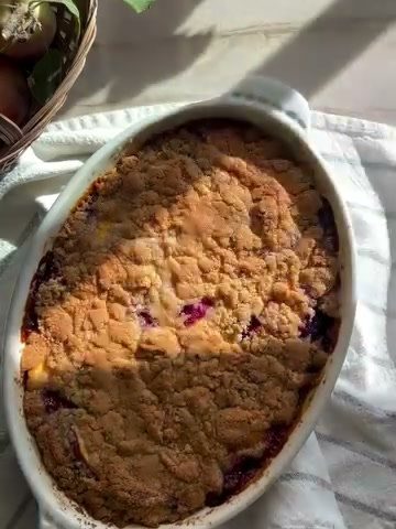 Old fashioned peach plum crisp