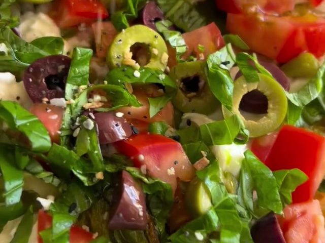 Tear apart farmers salad