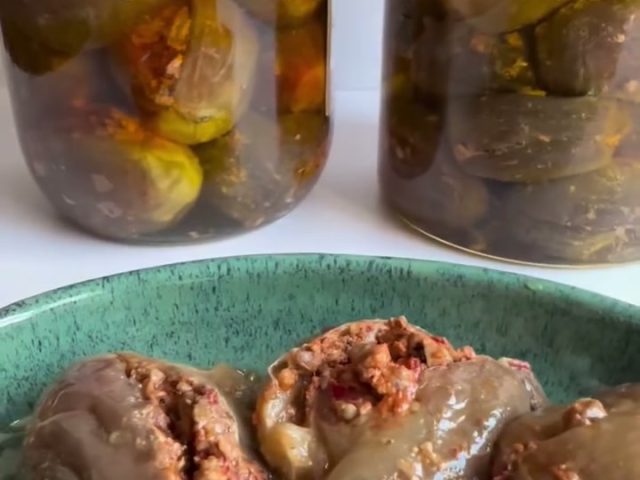 Pickled baby eggplant