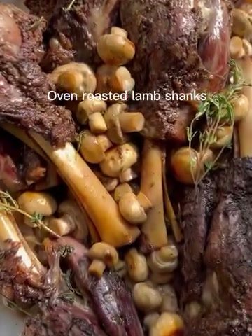 Oven slow roasted lamb