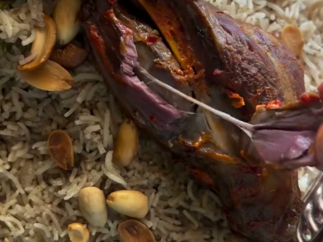 Braised Lamb Shanks with Spiced Rice