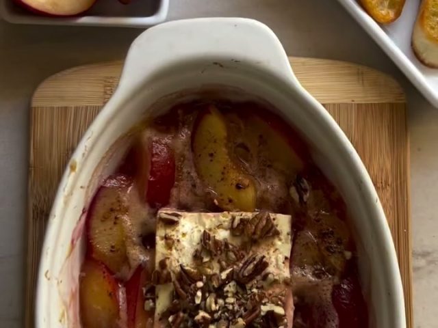 Plum and Cheese Bake