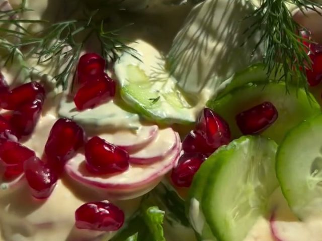 Radish cucumber creamy salad