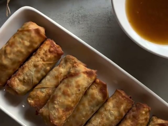 Homemade Egg Rolls with Sweet and Sour Sauce