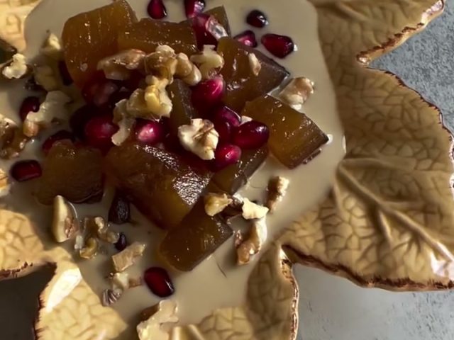 Seed and cut the pumpkin into desired pie