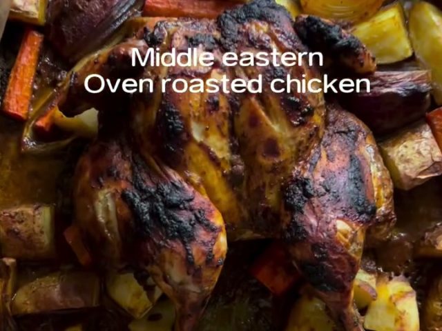 Middle eastern oven roasted whole chicken (broasted~بروستد)