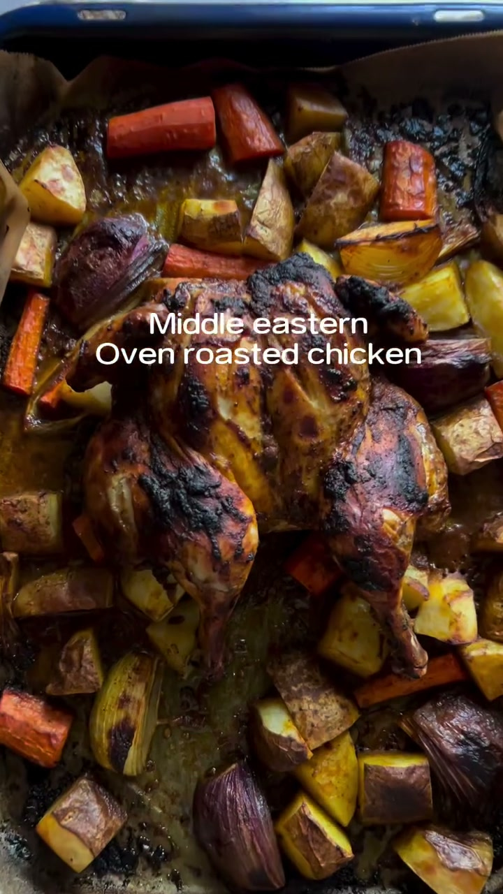 Middle eastern oven roasted whole chicken (broasted~بروستد)