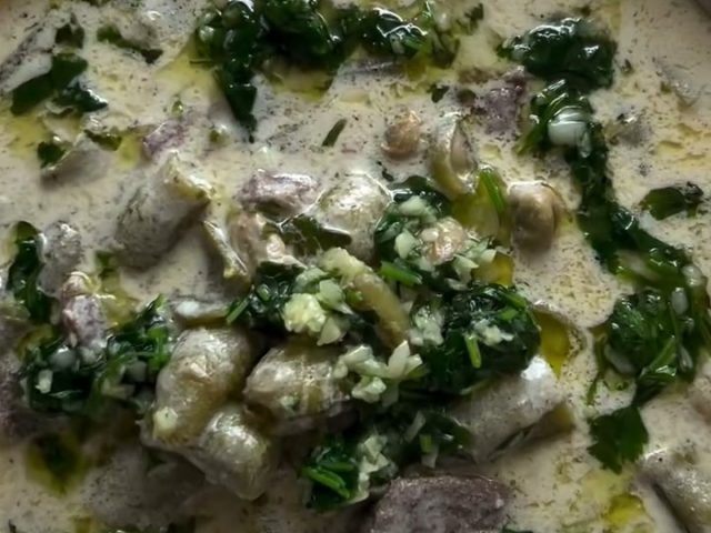 Fava beans in yogurt sauce the Palestinian way~ فول اخضر مع لبن