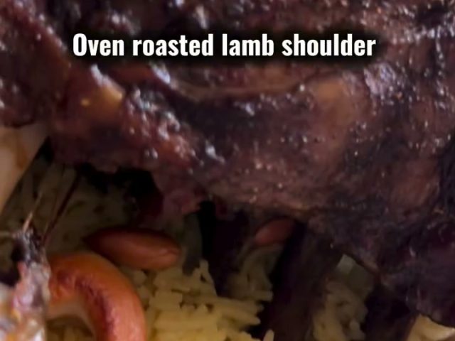 Roasted lamb shoulder for Eid Al-Adha
