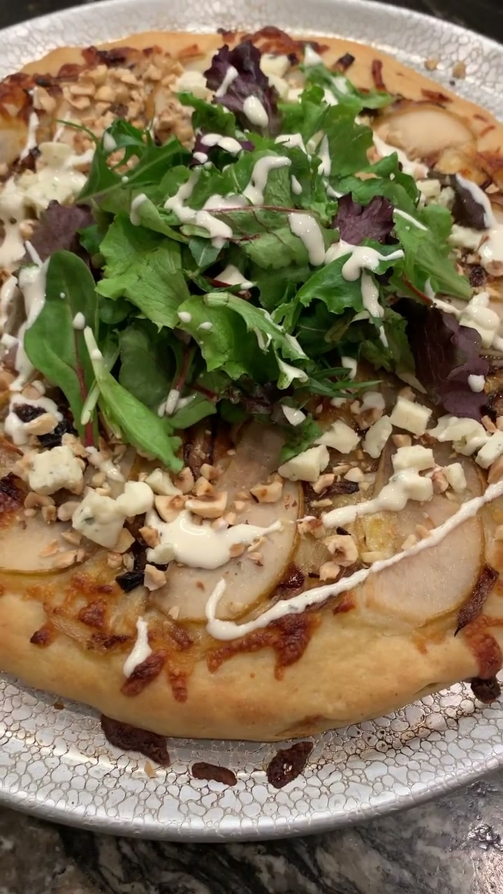 Caramelized Onion + Pear + Cambozola Pizza