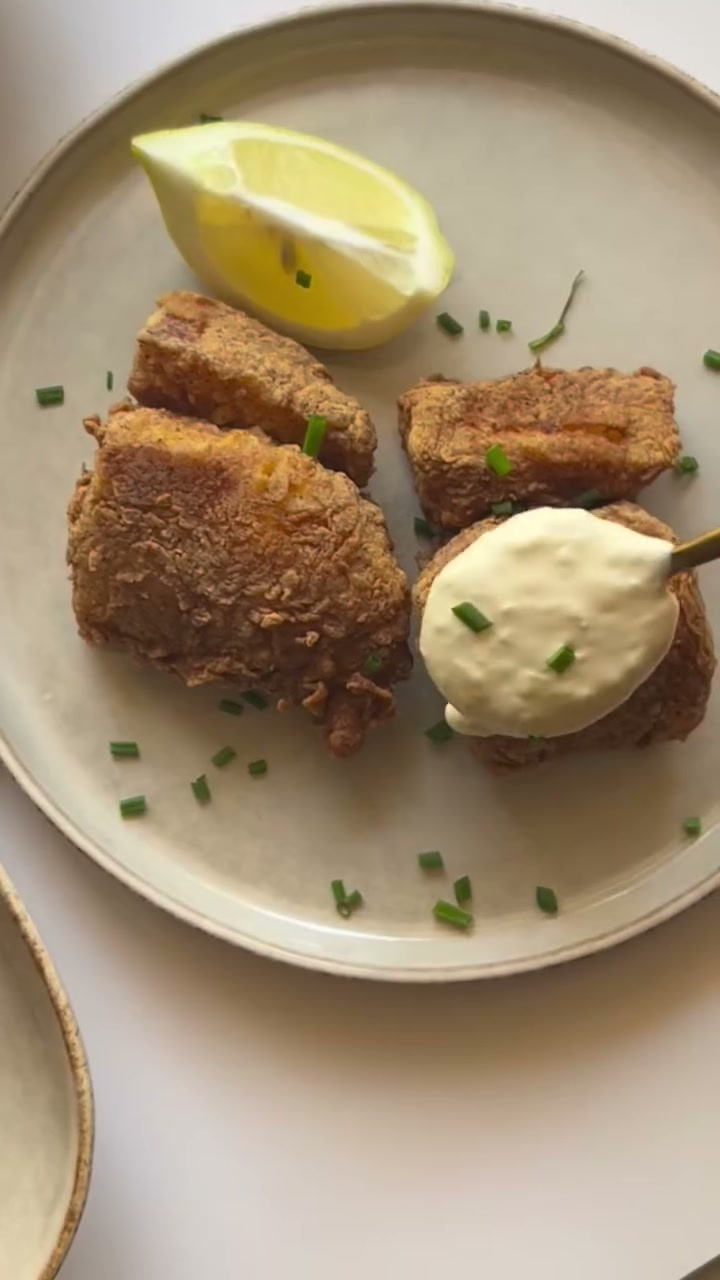 Fried Black Cod (Sable Fish) with Garlic Aioli