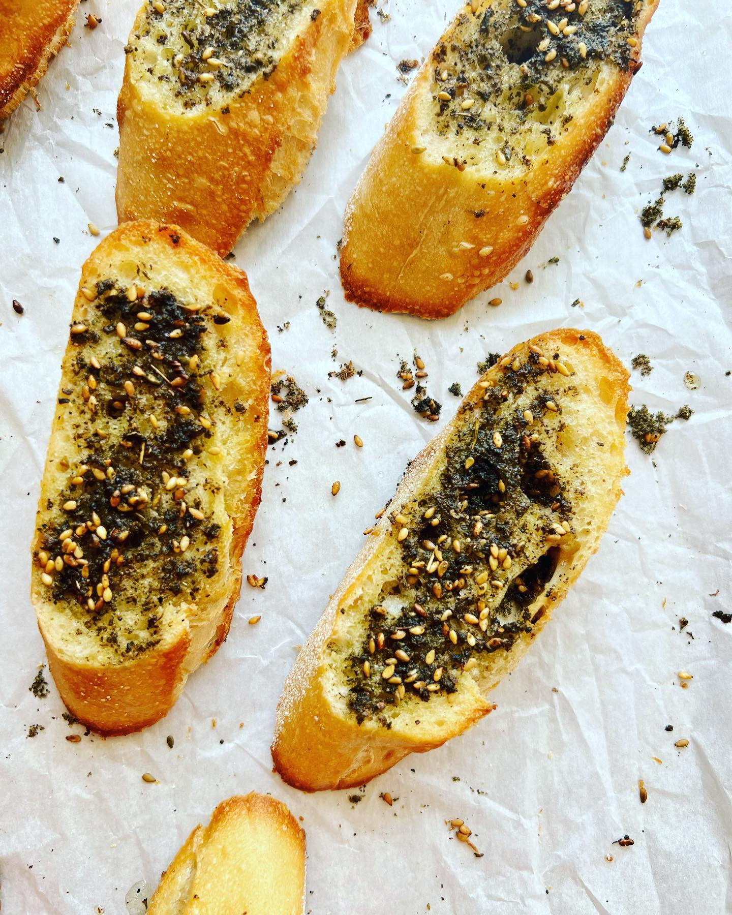 Fried Tomatoes and Za’atar Crostini