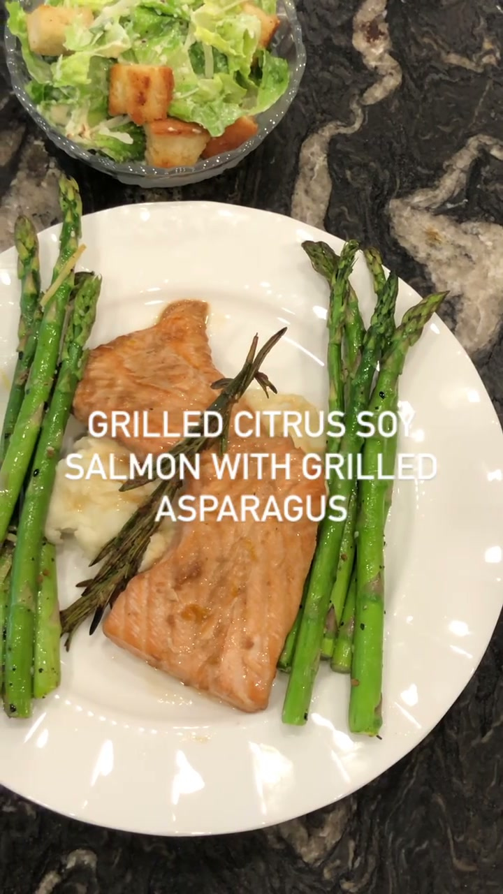 Grilled Citrus Soy Salmon with Grilled Asparagus