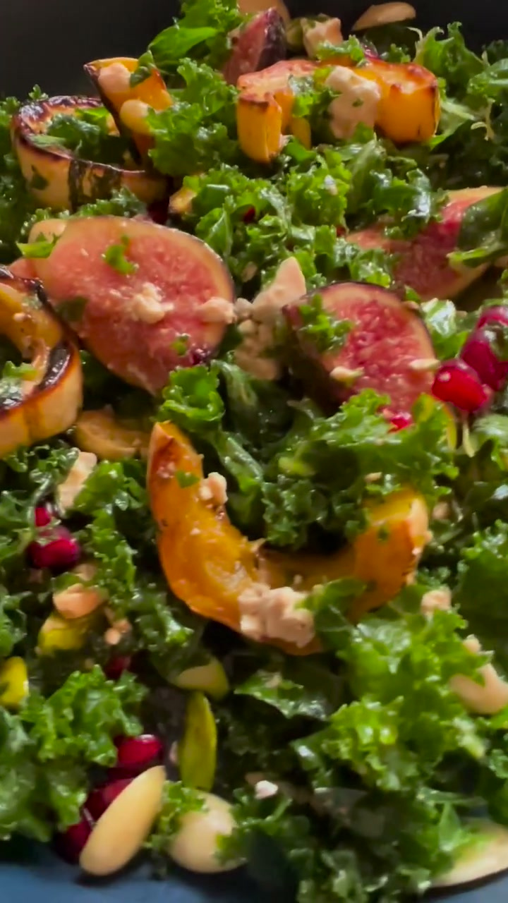 Kale Salad with Delicata Squash and Figs
