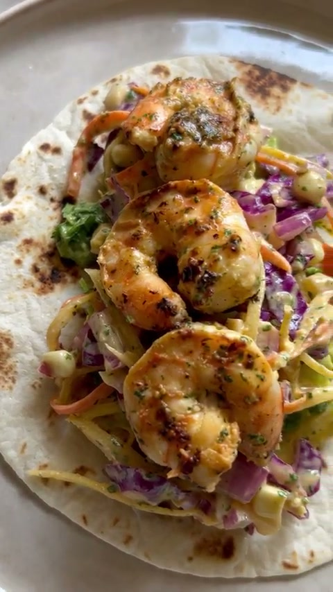 Mango Lime Shrimp Tacos with Mango Lime Coleslaw