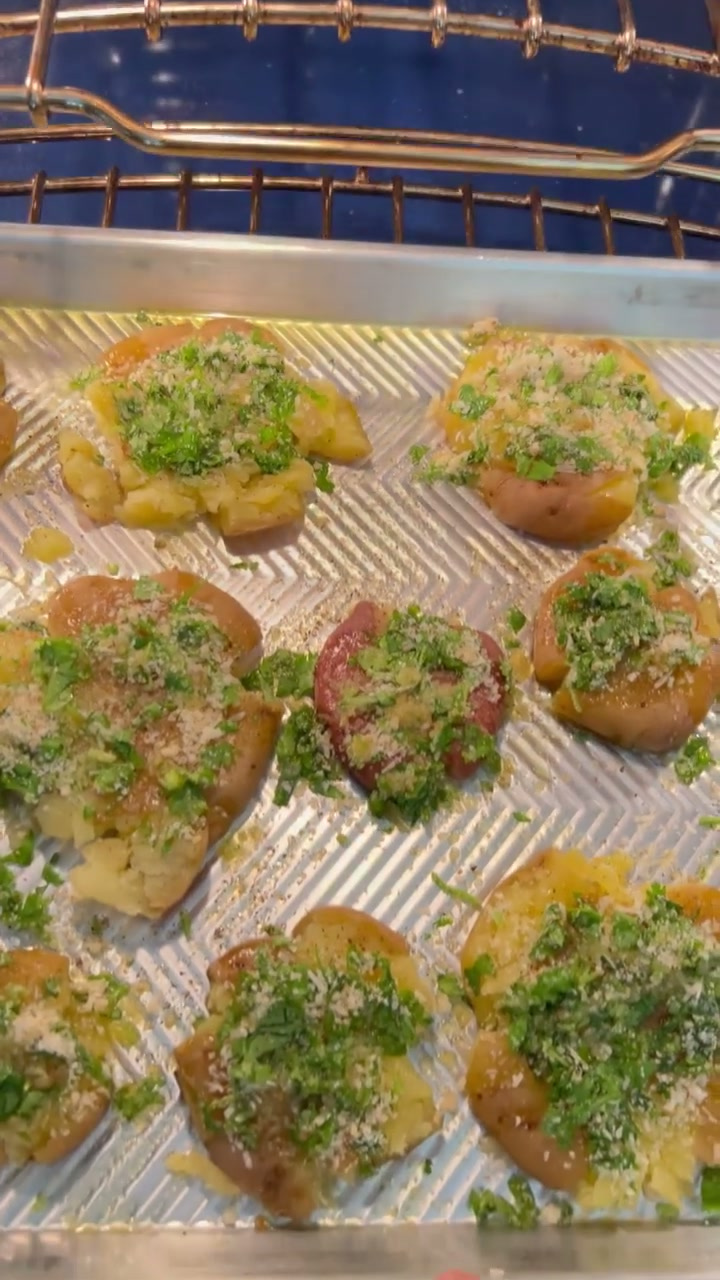 Parmesan Breadcrumb Crispy Smashed Potatoes