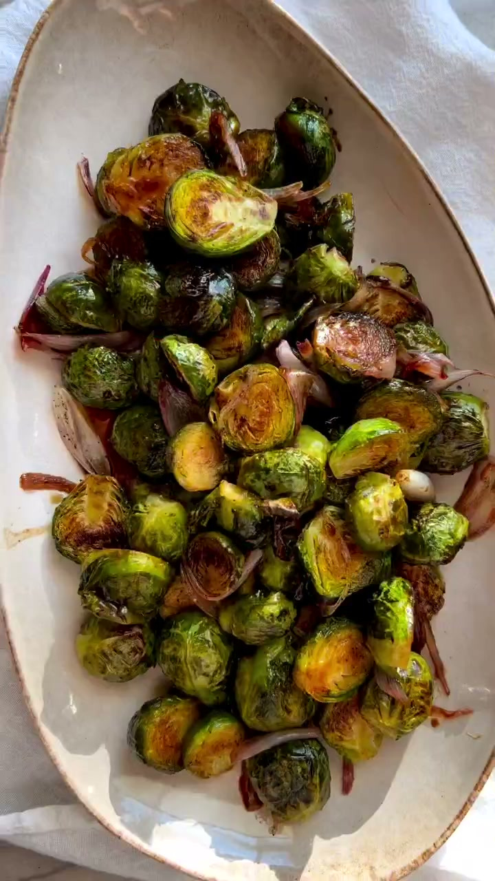 Roasted Brussels Sprouts with Shallots and Pomegranate Molasses