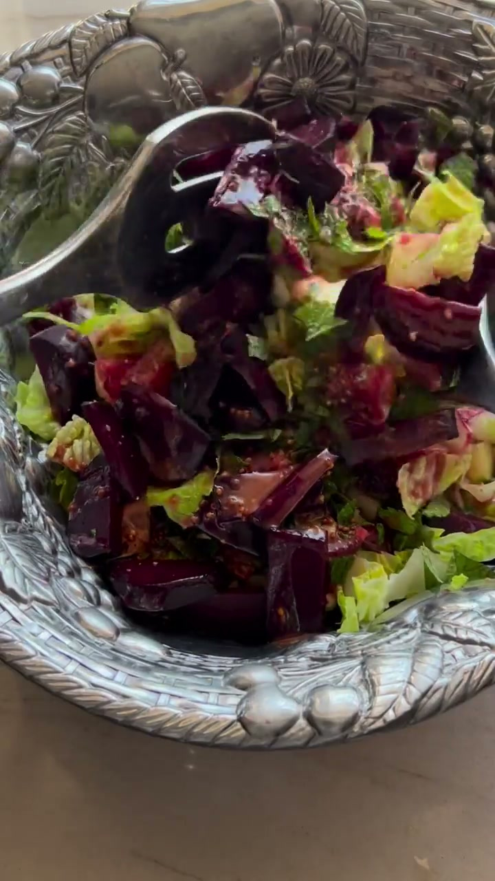 Roasted Minted Beet Salad with Honey Citrus Dressing