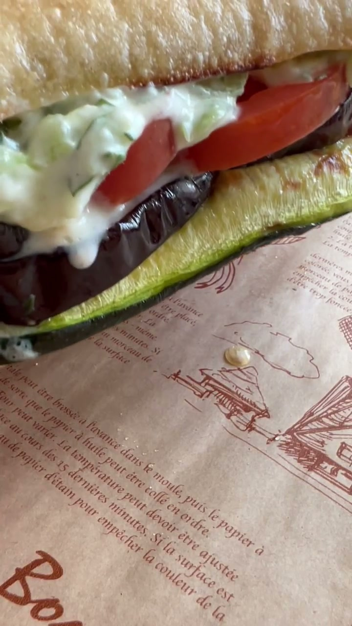 Roasted Vegetable Sandwich with Tzatziki and Pesto