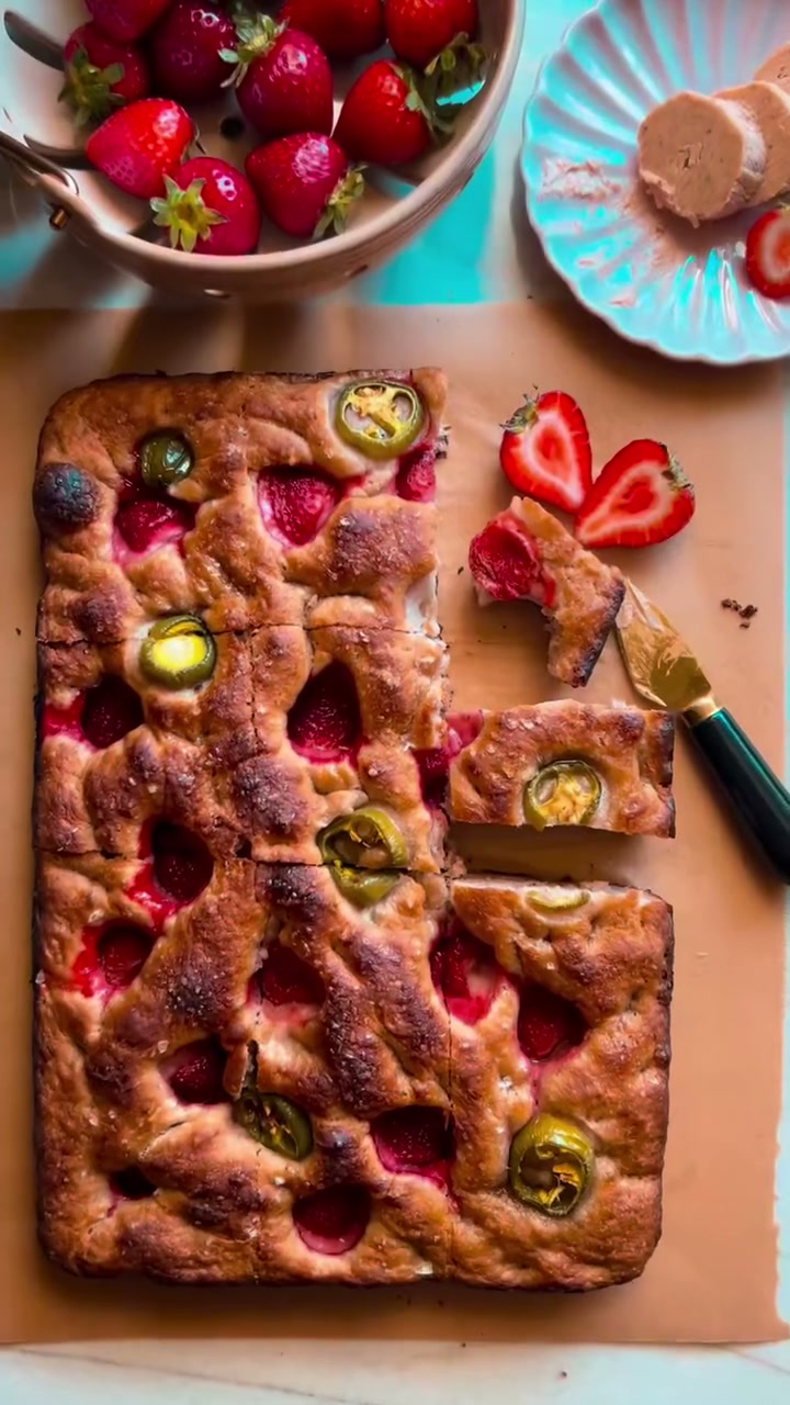 Strawberry Jalapeño Focaccia